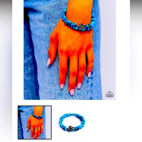 🐢  WHERE IS MY TURTLE❓  PAPARAZZI “TURTLE TALISMAN”BLUE BRACELET❗️🐢 - Picture 4 of 5